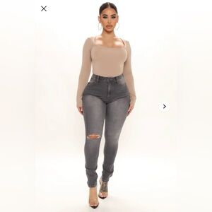 NWT Fashion Nova Gray High Rise Skinny Jeans